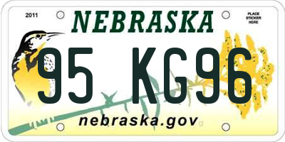 NE license plate 95KG96
