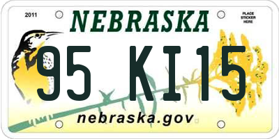 NE license plate 95KI15