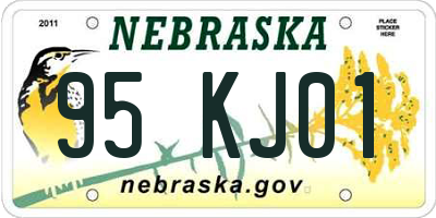 NE license plate 95KJ01