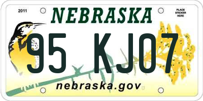 NE license plate 95KJ07