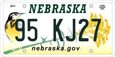 NE license plate 95KJ27