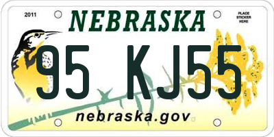 NE license plate 95KJ55