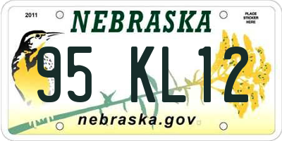 NE license plate 95KL12