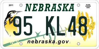 NE license plate 95KL48