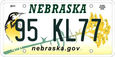 NE license plate 95KL77