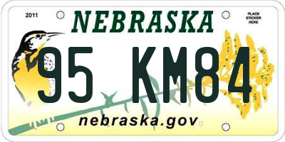 NE license plate 95KM84