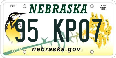 NE license plate 95KP07