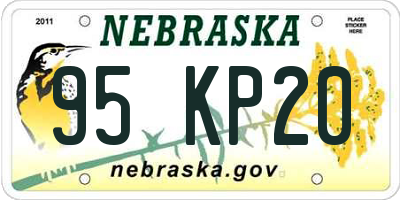 NE license plate 95KP20