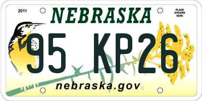 NE license plate 95KP26