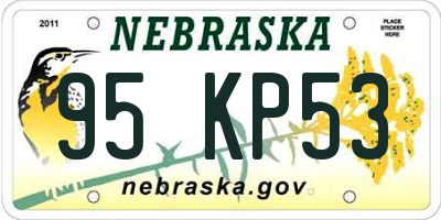 NE license plate 95KP53