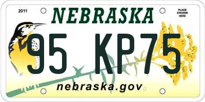 NE license plate 95KP75