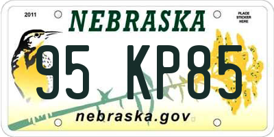 NE license plate 95KP85