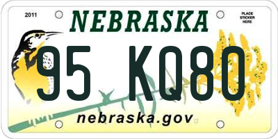NE license plate 95KQ80