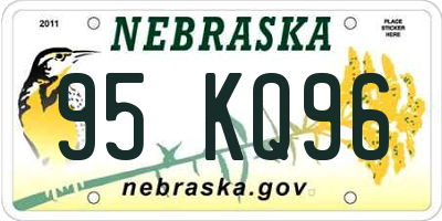 NE license plate 95KQ96