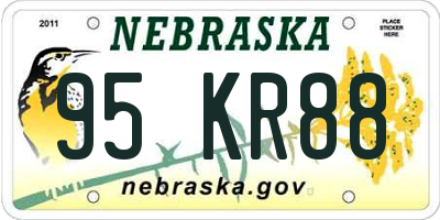 NE license plate 95KR88