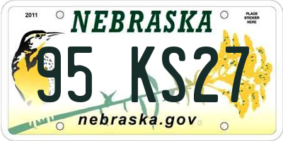 NE license plate 95KS27