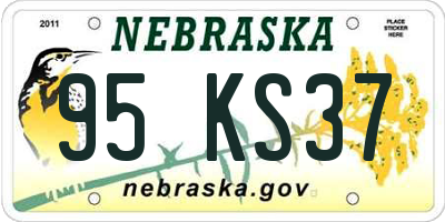 NE license plate 95KS37