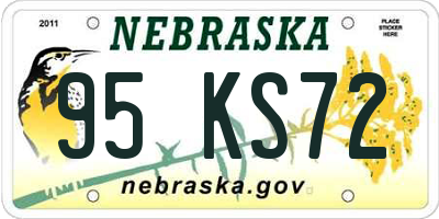 NE license plate 95KS72