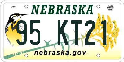NE license plate 95KT21