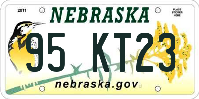 NE license plate 95KT23