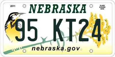 NE license plate 95KT24