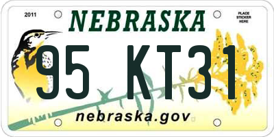 NE license plate 95KT31