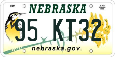 NE license plate 95KT32