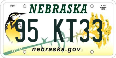 NE license plate 95KT33