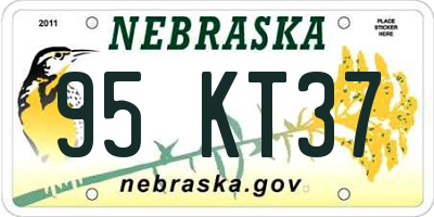 NE license plate 95KT37