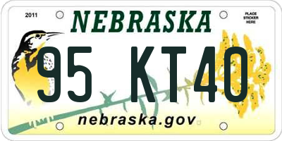 NE license plate 95KT40