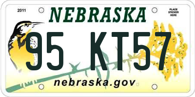 NE license plate 95KT57