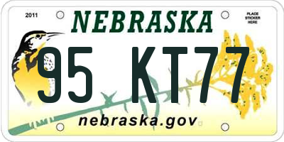 NE license plate 95KT77