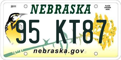 NE license plate 95KT87