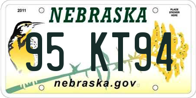 NE license plate 95KT94