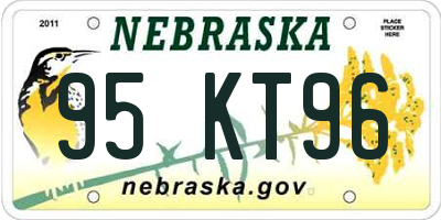 NE license plate 95KT96