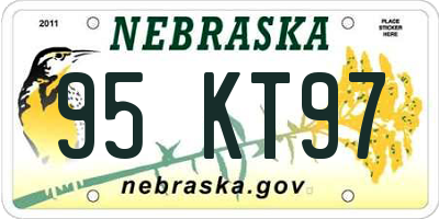 NE license plate 95KT97