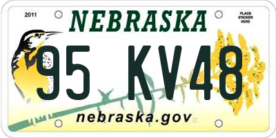 NE license plate 95KV48