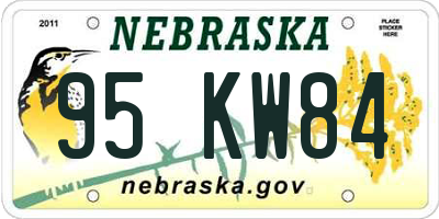 NE license plate 95KW84