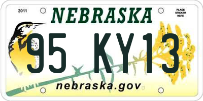 NE license plate 95KY13