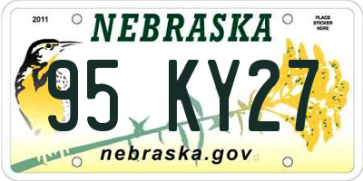 NE license plate 95KY27