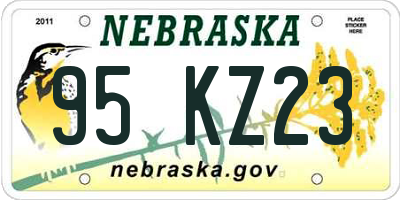 NE license plate 95KZ23