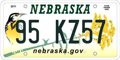 NE license plate 95KZ57