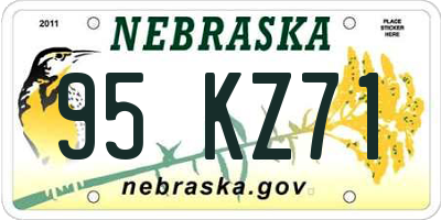 NE license plate 95KZ71