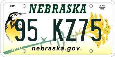 NE license plate 95KZ75