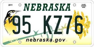 NE license plate 95KZ76