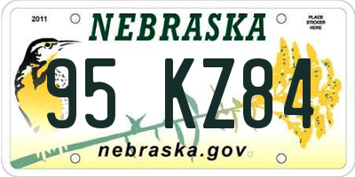 NE license plate 95KZ84