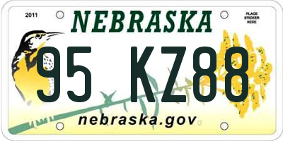 NE license plate 95KZ88