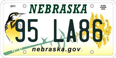 NE license plate 95LA86