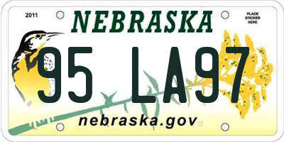 NE license plate 95LA97