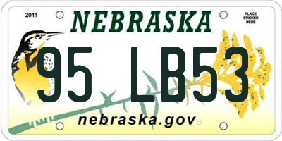 NE license plate 95LB53